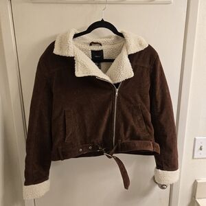Forever 21 Brown and Cream Sherpa Jacket